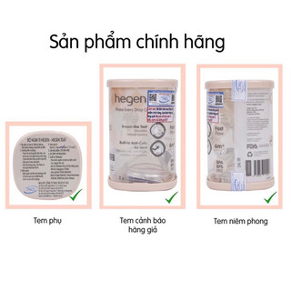Bình sữa Hegen 150ml/240ml/330ml hỗ trợ đổi núm size