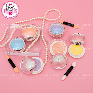 Set hũ tráng gương neon 6 màu tặng kèm cọ đánh tráng gương - Kitty Nails Supply