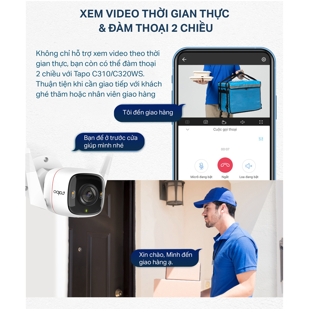 [Hỏa Tốc] Camera IP Wifi TP-Link Tapo C310 / C320WS Độ Phân Giải 2K, Giám Sát An Ninh Ngoài Trời