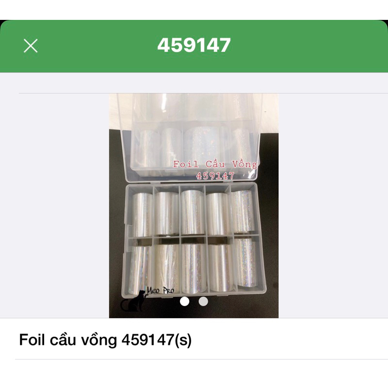 Foil dán móng ngũ sắc 459147, foil nail hoạ tiết trang trí nail