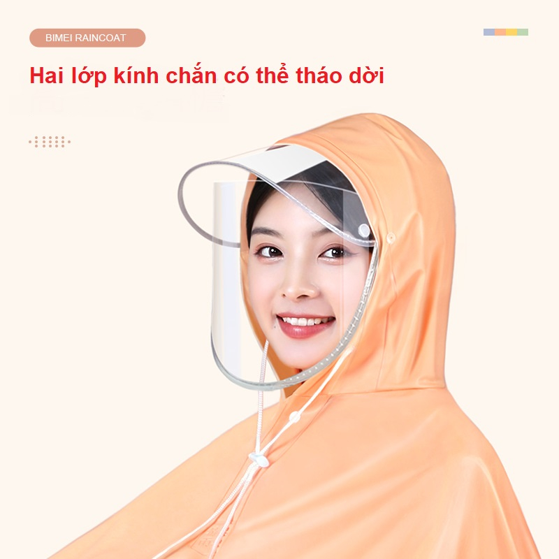 Áo Mưa trùm, Áo mưa choàng Dài Che Toàn Thân Vải Chống Thấm Có Kính Chắn Mưa,Không Thấm Nước Chất Lượng Cao