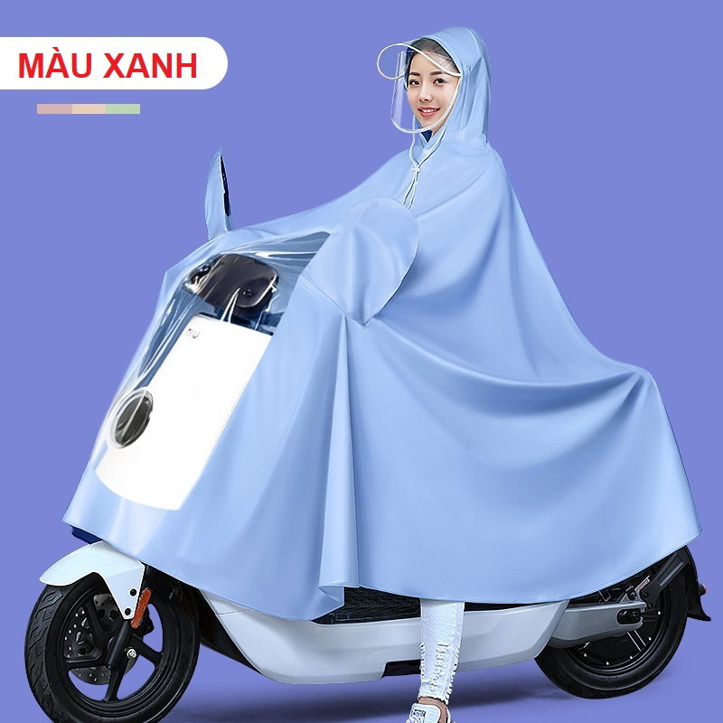 Áo Mưa trùm, Áo mưa choàng Dài Che Toàn Thân Vải Chống Thấm Có Kính Chắn Mưa,Không Thấm Nước Chất Lượng Cao