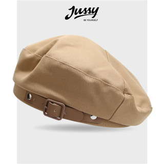  Mũ Nồi Khóa Da QC Vintage Jussy Official Kiểu Mũ Beret Nữ Chất Vải Nỉ 2 Lớp Phong Cách Hàn Quốc 