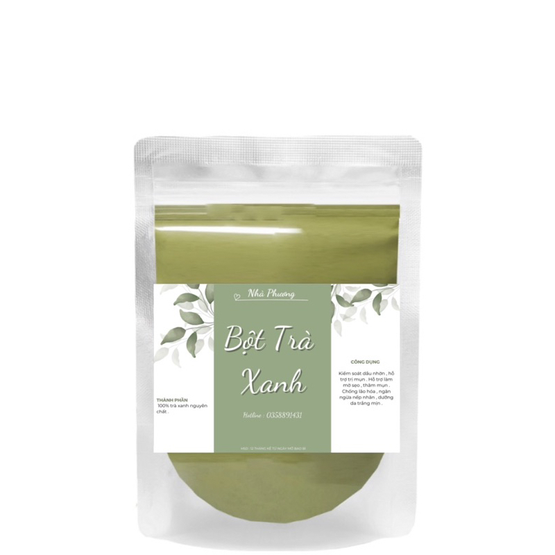 Bột trà xanh nguyên chất Organic gói 250gr, 500gr