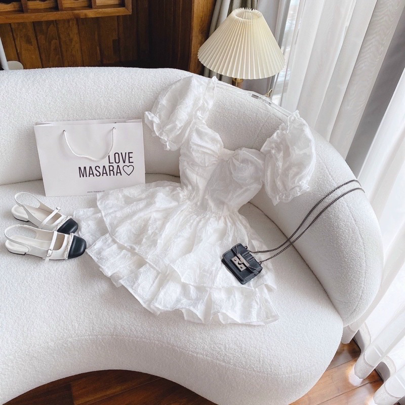 Đầm hoa thiết kế , đầm chiếc eo form xoè công chúa chất sang