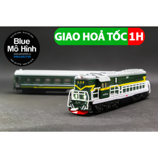 Mô hình tàu hoả xe lửa 2 toa bằng kim loại