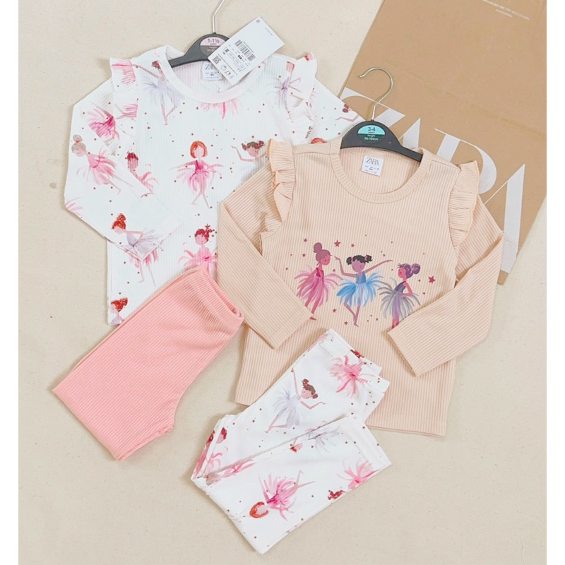 Set 2 bộ cô tiên công chúa xinh xẻo cho bé gái, Combo 2 bộ mặc nhà đi học đi chơi dài tay cotton mềm mại thoáng mồ hôi