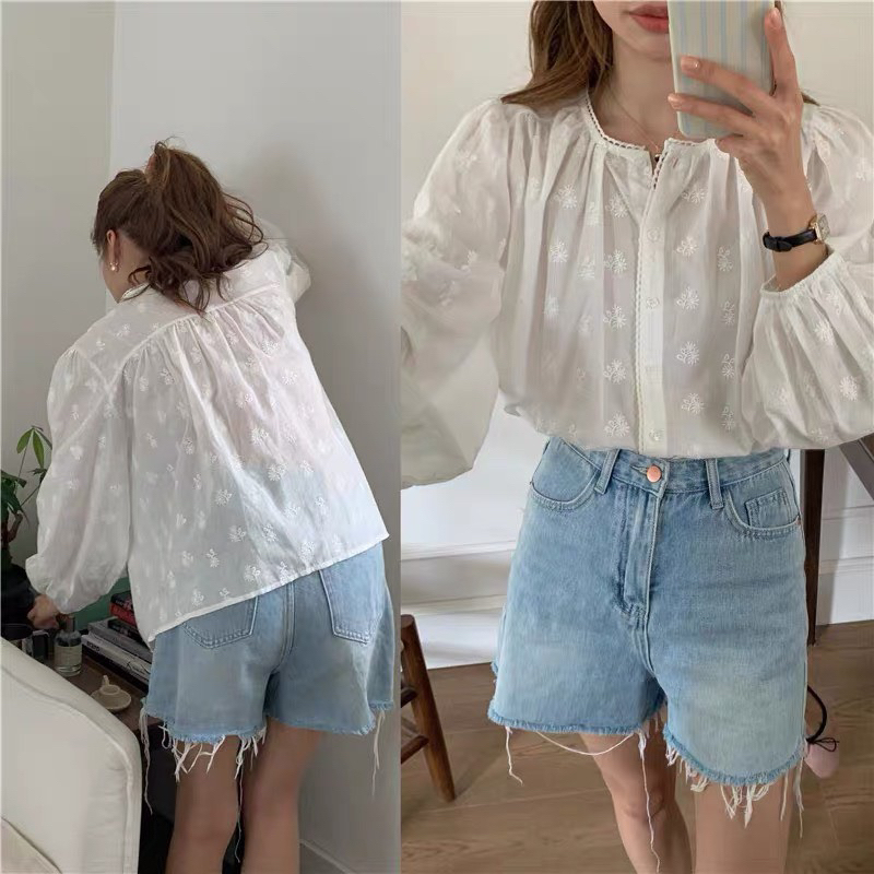 Áo boi hoa nổi Hàn Quốc LA REINE 1827