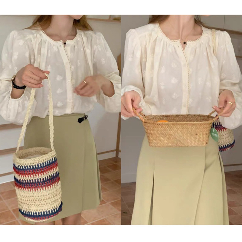 Áo boi hoa nổi Hàn Quốc LA REINE 1827