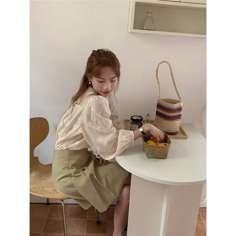 Áo boi hoa nổi Hàn Quốc LA REINE 1827