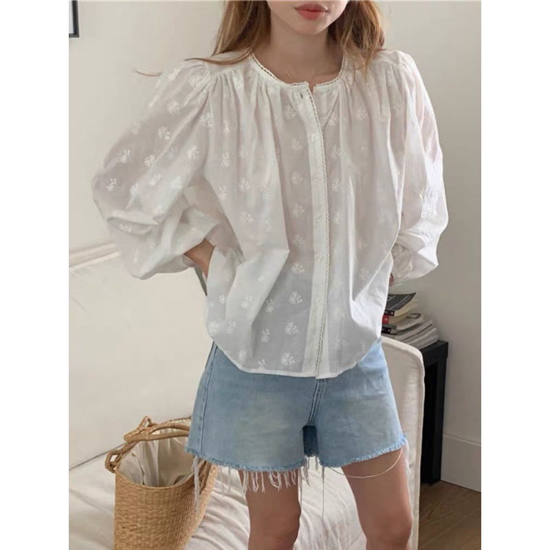 Áo boi hoa nổi Hàn Quốc LA REINE 1827