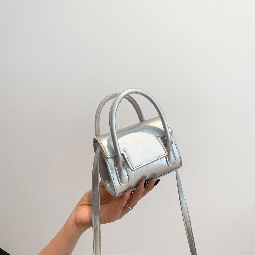 Túi xách nữ 2 quai mini trơn mix đồ siêu xinh.