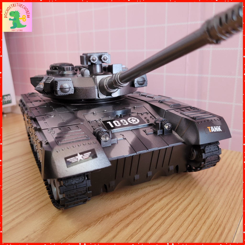 Xe tăng T90 điều khiển từ xa, mô hình xe tăng xoay nòng, bắn súng, âm thanh chân thật, đồ chơi xe điều khiển cho bé