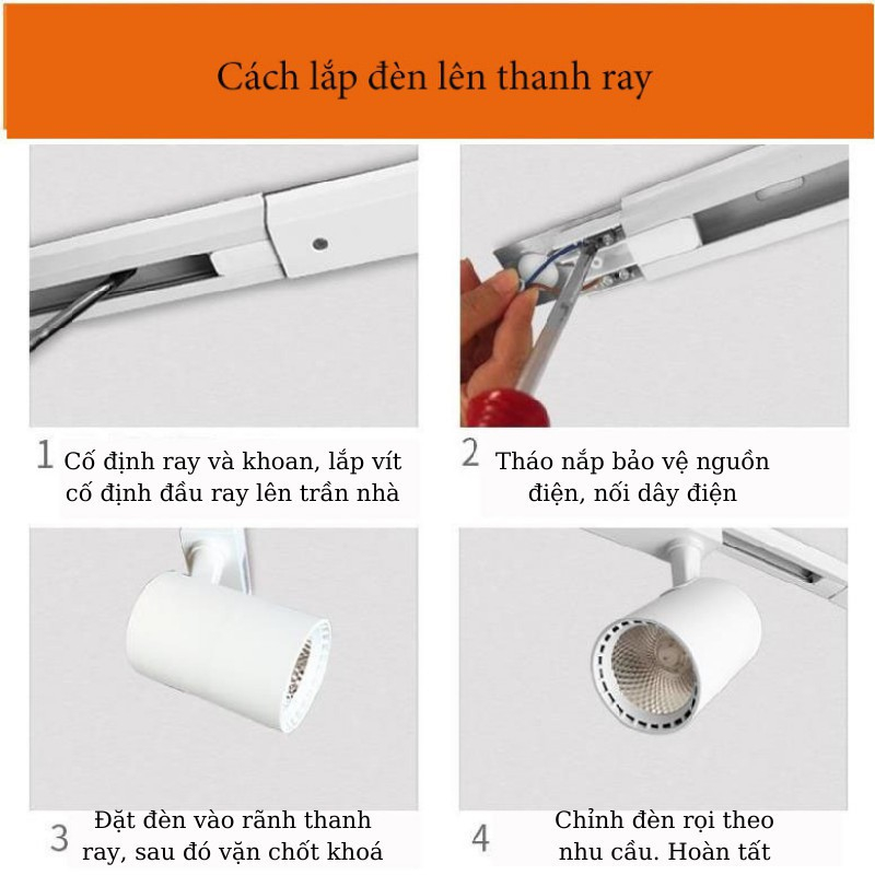 Đèn Led Rọi Ray Ống Bơ, Đèn Rọi Tranh Và Shop Quần Áo  20w, 30w Siêu Sáng