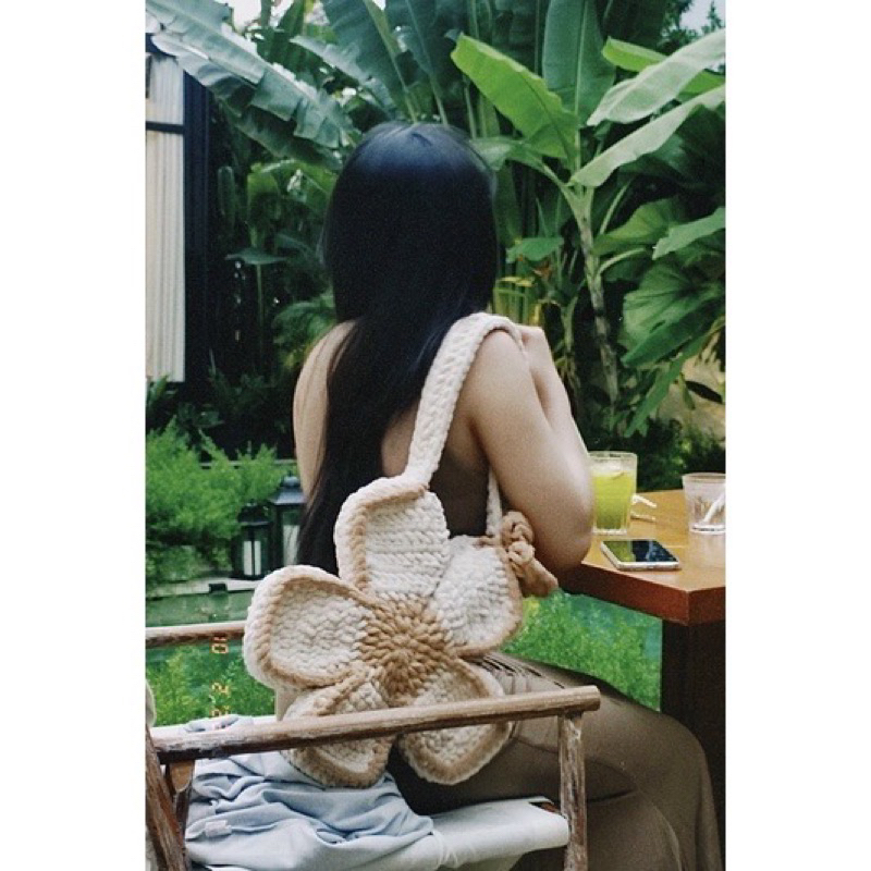 Túi len bông hoa handmade nhận mix màu theo yêu cầu inbox