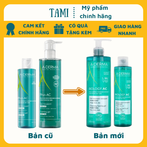 Sữa rửa mặt Aderma Tami Store CHÍNH HÃNG PHÁP - Aderma sữa rửa mặt dành cho da dầu, da mụn, da nhạy cảm