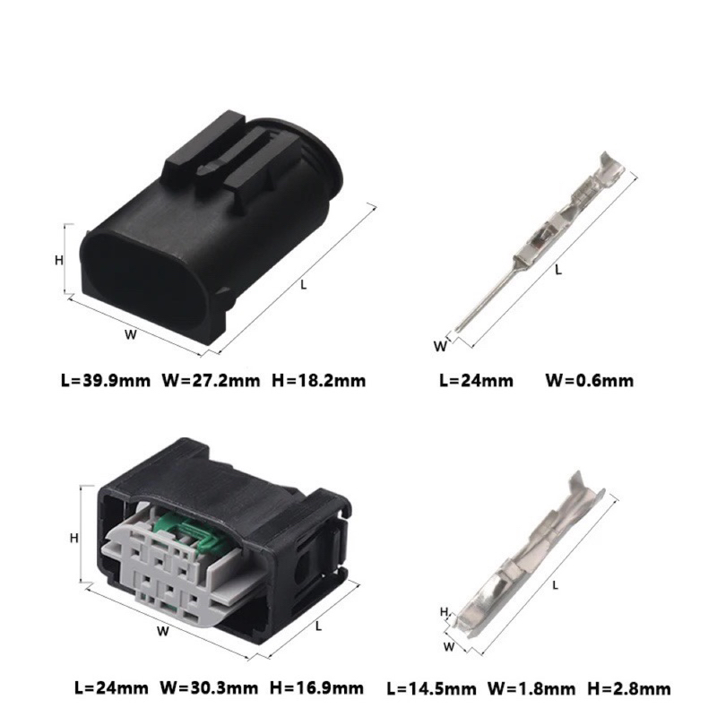 Connector, giắc điện 6 pin Cho BENZ BMW 1-967616-1 1-967587-3