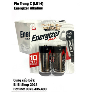 Pin Trung Energizer Max Alkaline - Pin C Energizer Max E93BP2 Chính Hãng Vỉ 2 Viên