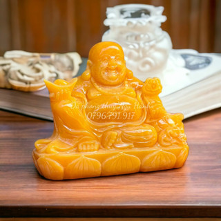 Tượng phật di lặc, di lặc đá ngọc hoàng long nguyên khối - ngang 30cm cao ~25cm dài 10cm
