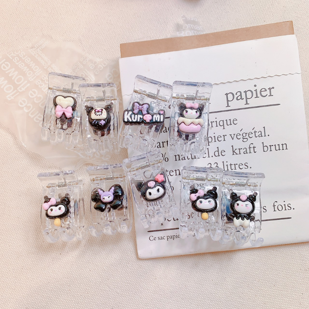 Set 12 Kẹp tóc càng cua màu Pastel , Socola cafe sữa , Hồng nhám paster . Charm gấu