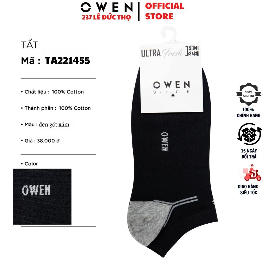 Tất nam cổ ngắn OWEN vớ chất liệu 100% cotton mềm mát êm ái công nghệ nano bạc khử khuẩn thấm hút mồ hôi chân chống mùi