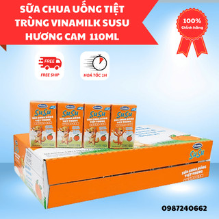 Sữa chua uống tiệt trùng vinamilk susu hương cam thùng 48 hộp x 110