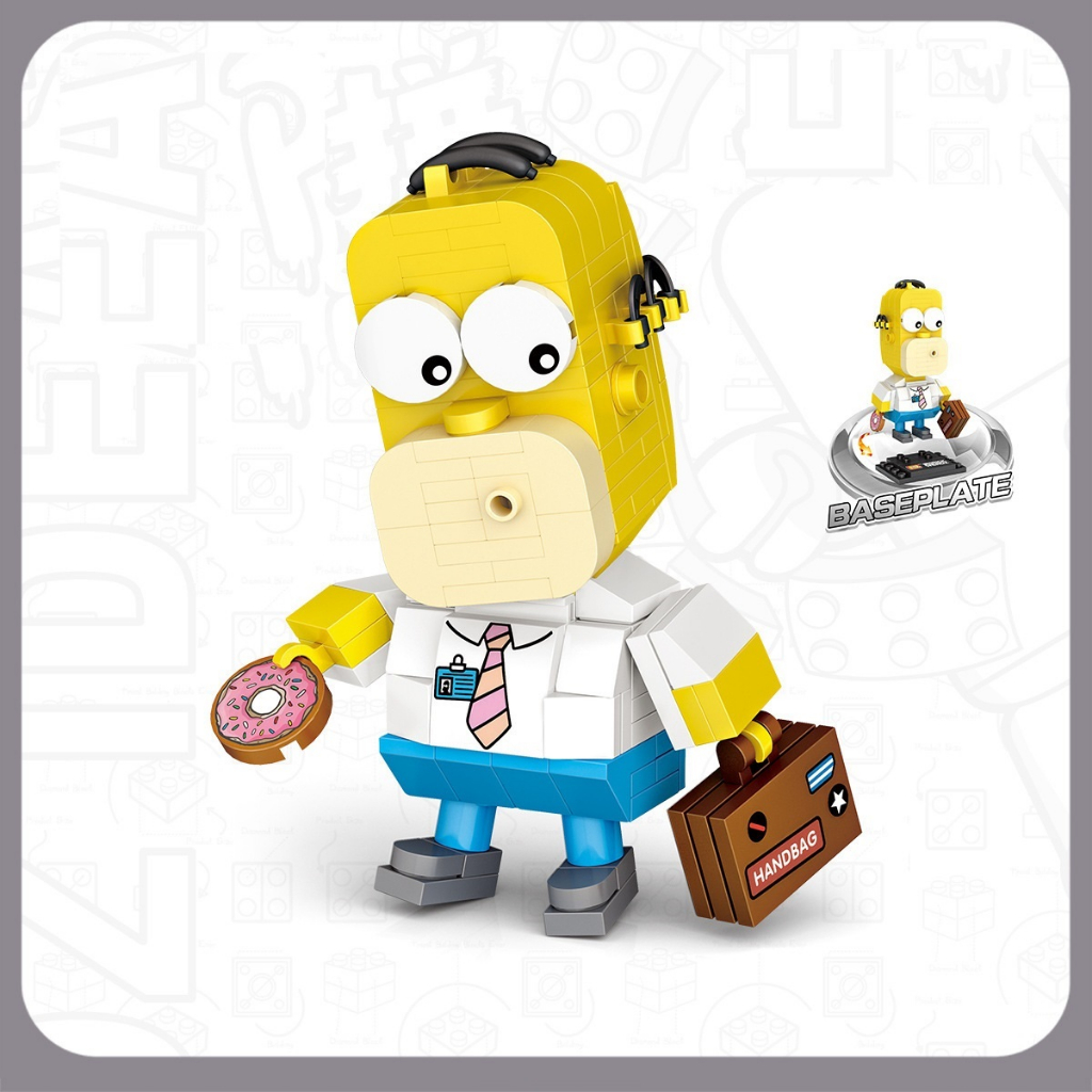 Mô Hình Lắp Ráp Gia Đình Simpson, Mặt Meme, Cương Thi, Thần Đèn, Hoạt Hình, Meme Cô Gái Cầm Chổi, The Simpsons