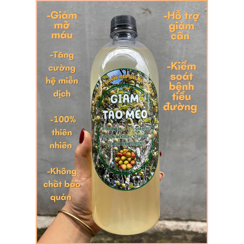 Giấm Táo Mèo Nguyên Chất Mù Cang Chải Yên Bái chuẩn không pha loại 1 lít Dấm táo