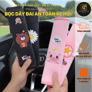Bọc dây đai an toàn xe hơi hình dễ thương. Ốp dây đai an toàn phù hợp mọi loại xe ô tô chất liệu êm ái