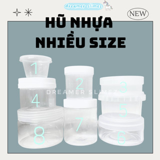 HỦ NHỰA NẮP TRẮNG - HŨ NHỰA ĐỰNG SLIME - HŨ NHỰA PP NHIỀU SIZE 120G 200ML 360G 360ML