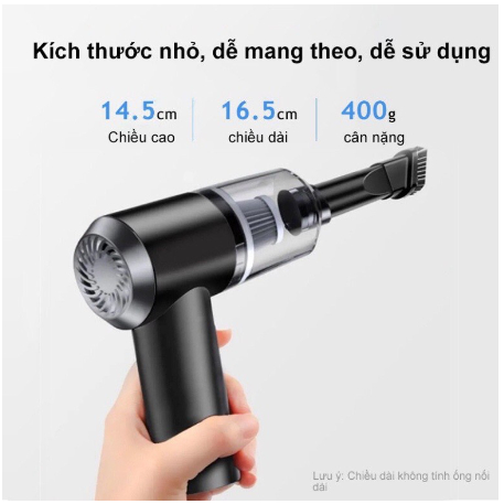 Máy hút bụi cầm tay 2in1 - Máy hút không dây lực hút siêu mạnh sử dụng pin sạc, máy hút và thổi cực mạnh 2023