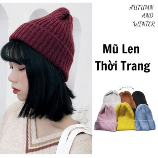 Mũ nón len nam nữ mùa thu đông màu trơn dáng dài thời trang chất dày dặn co dãn tốt - Mã ML009 The Collar Box