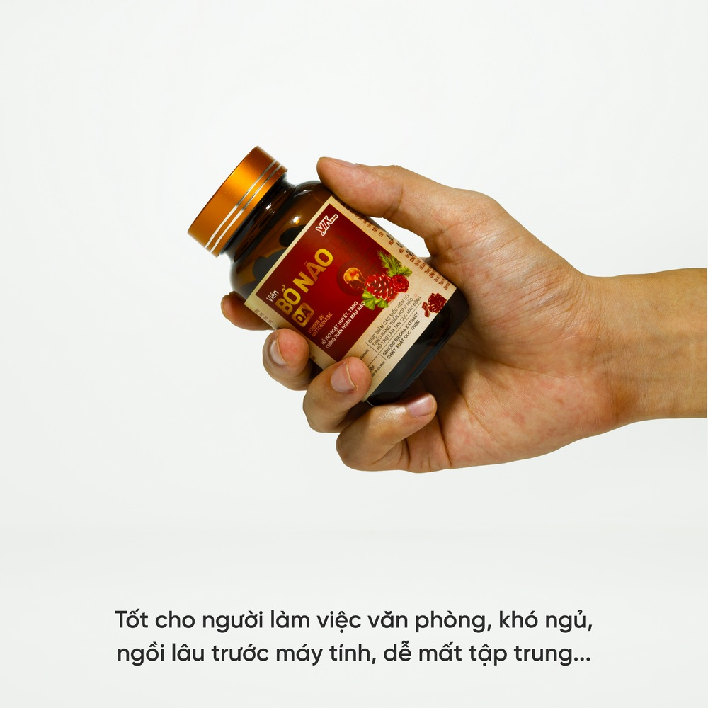 Viên bổ não QA ginkgo biloba tinh dầu thông đỏ tăng cường trí nhớ giảm đau đầu mất ngủ hoạt huyết dưỡng não