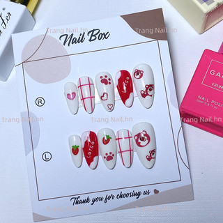 Nailbox thiết kế hình gấu dâu cute 2