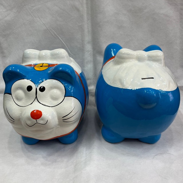 Heo Đất Tiết Kiệm Sơn Phủ Bóng ĐÔ RÊ MON Màu Xanh Biển Size 22cm * 20cm (hàng bóng đẹp)