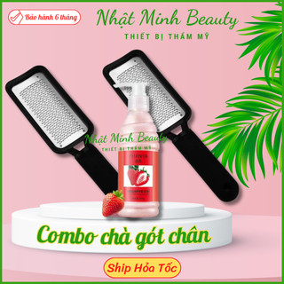 Chà gót chân inox và kem mềm da chân | Bàn chà gót chân inox | Bộ chà gót chân