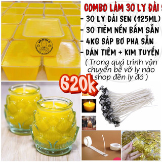 Combo làm 30 ly nến bơ đài sen ( Kèm văn khấn cúng dường )
