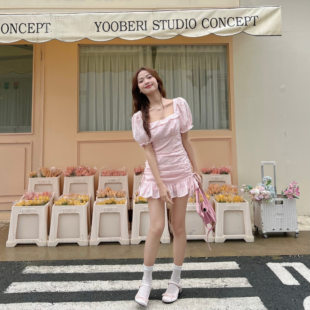 Đầm nữ hồng phấn barbie - Cany Mini Dress