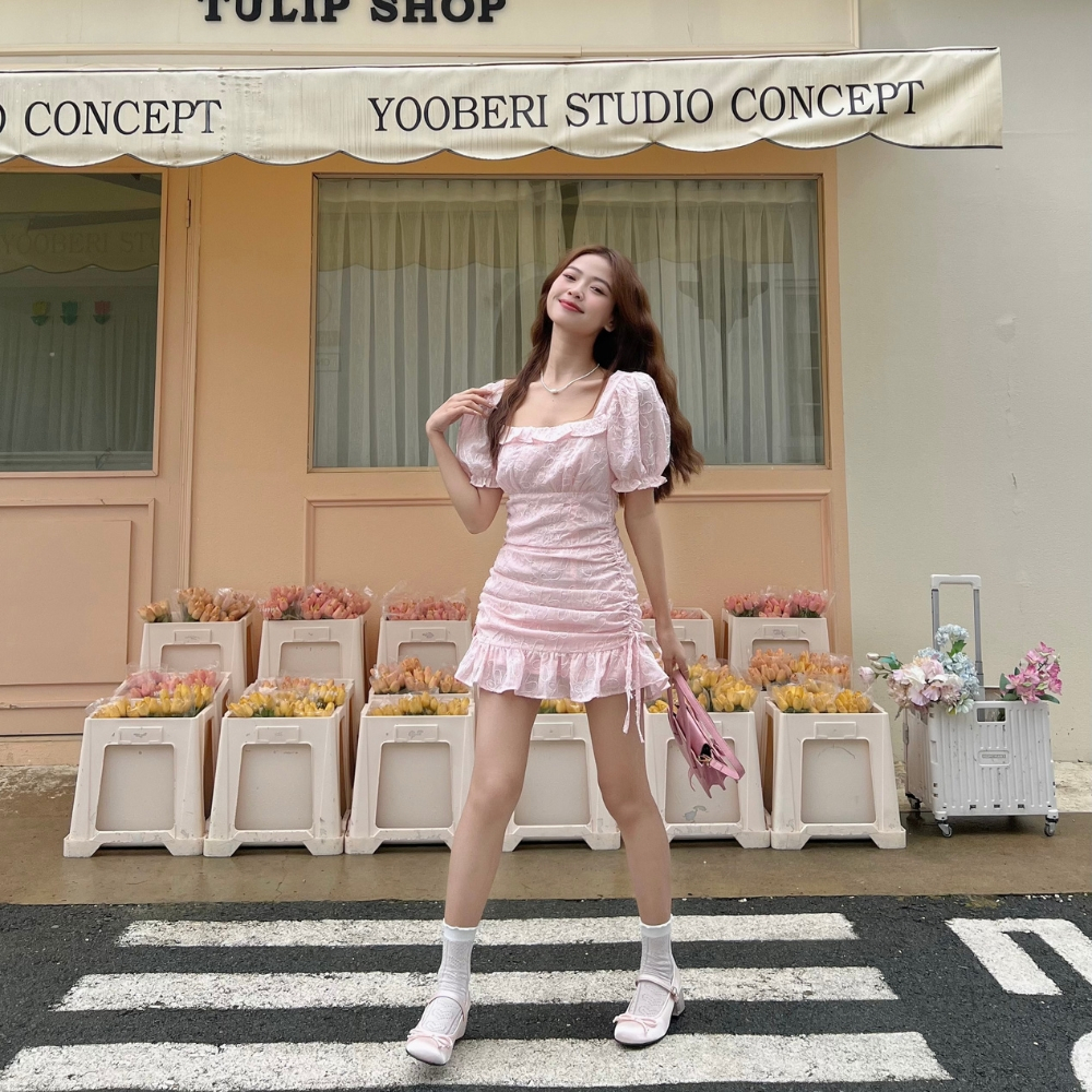 Đầm nữ hồng phấn barbie - Cany Mini Dress