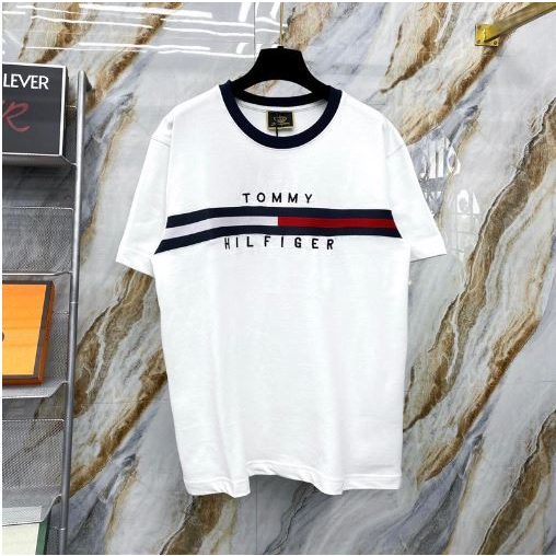 Áo Thun Tom.my Hilf.higer Chữ Đỏ Trước Ngực - Áo Phông Tom.My Nam Nữ Chất Cotton Siêu Hot 2023