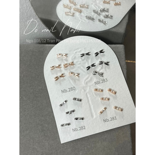 Phụ kiện đính móng hình nơ nơ gấp đính móng phong cách tiểu thư