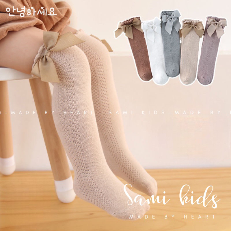 Tất vớ đùi gắn nơ cho bé 0-3y TNOD