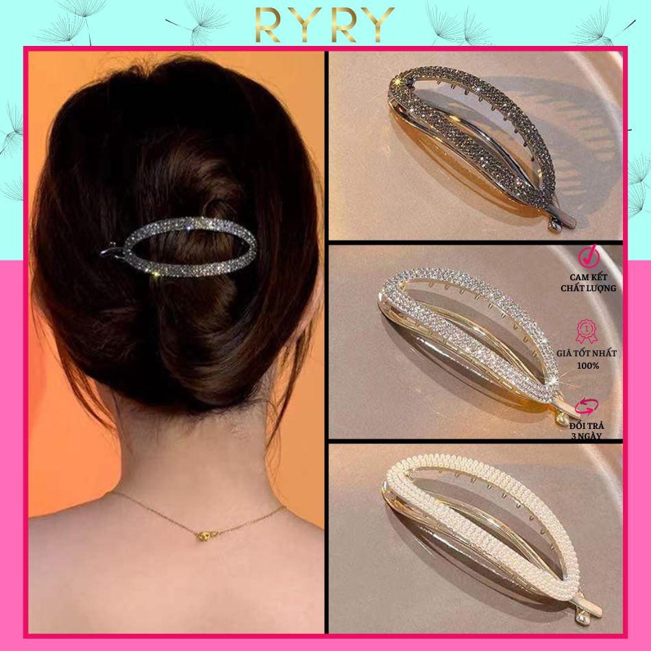 Kẹp tóc đính đá lấp lánh sang trọng cho nữ