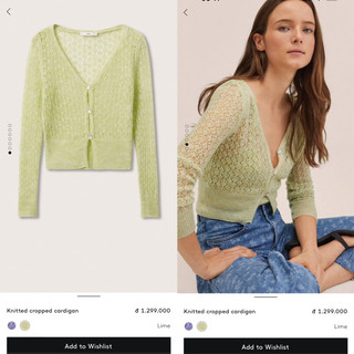 [Mango Auth] Áo Cadigan Len Dệt Kim Mango