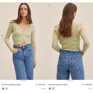 [Mango Auth] Áo Cadigan Len Dệt Kim Mango