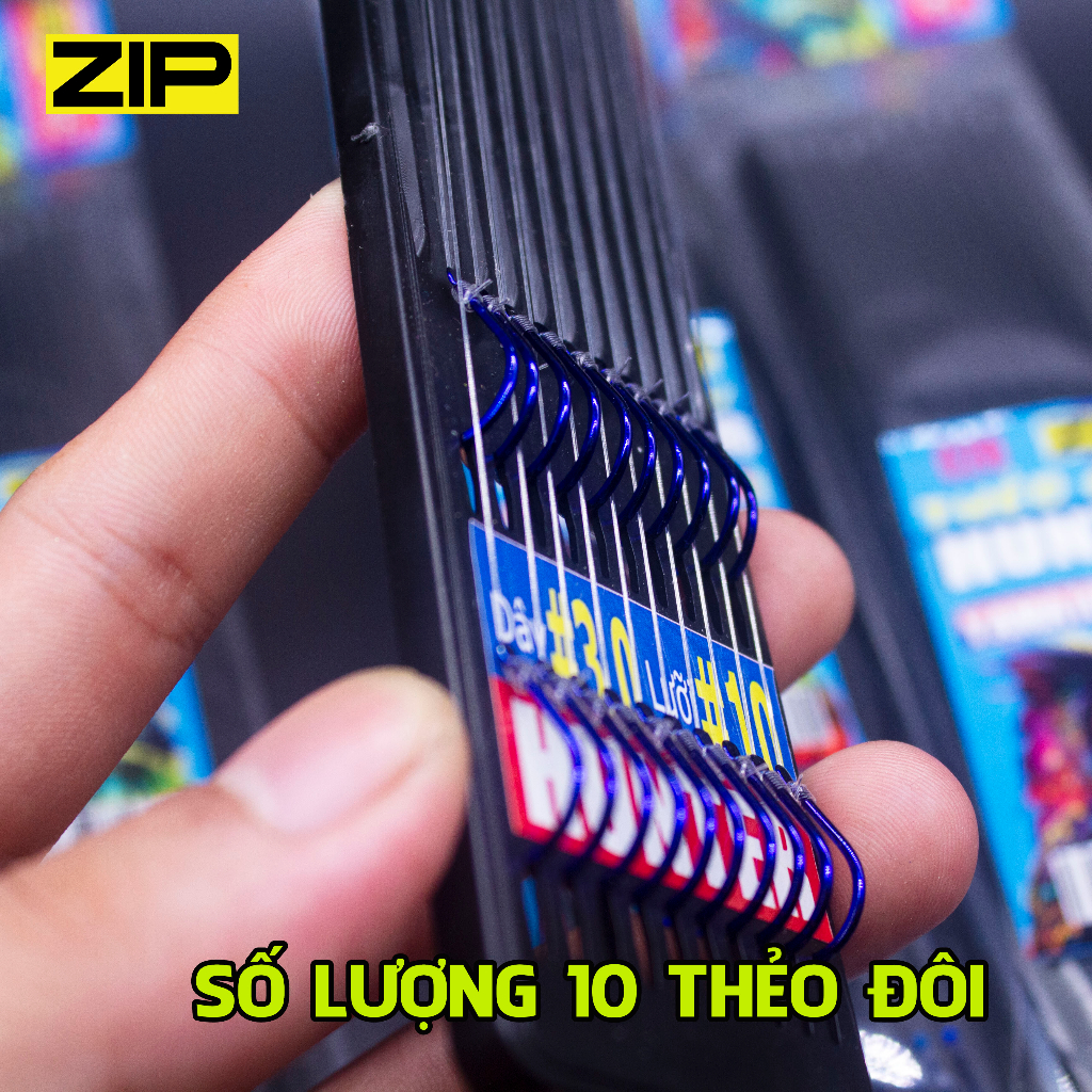 Thẻo câu đài buộc sẵn Hunter, thẻo câu đài lưỡi đôi cao cấp. Thẻo chuyên dùng câu tự nhiên. Dây thẻo  tải cao, lưỡi sắc