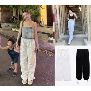 Quần dài cargo rút dây y2k Zara xuất Q017