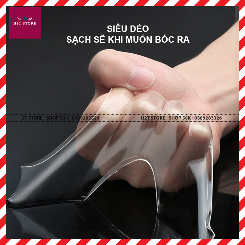 Băng keo nano 2 mặt trong suốt đa năng siêu dính rộng 3cm dày 1mm