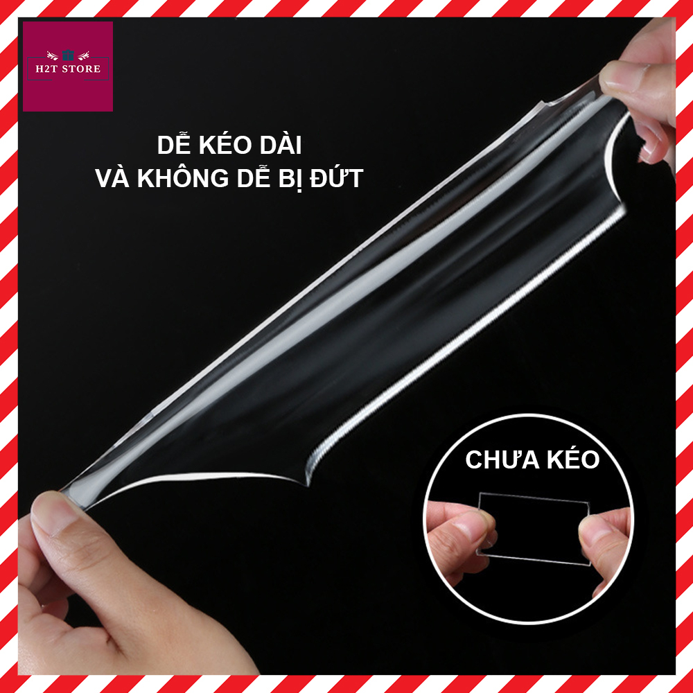 Băng keo nano 2 mặt trong suốt đa năng siêu dính rộng 3cm dày 1mm