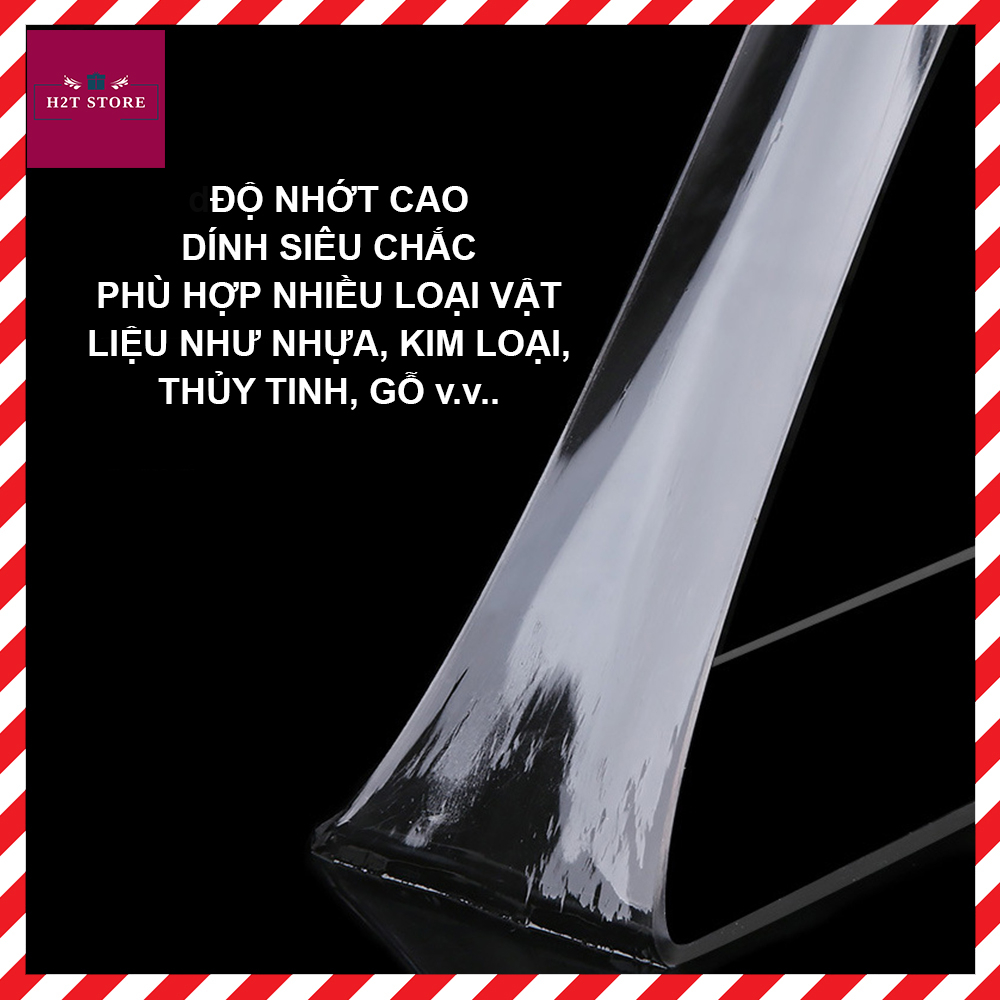 Băng keo nano 2 mặt trong suốt đa năng siêu dính rộng 3cm dày 1mm